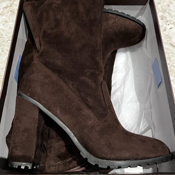 Leila Stone Kenia Over the Knee Boots Dark Brown size 7.5 - Picture 1 of 3